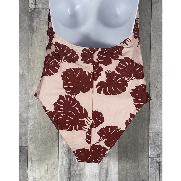 LA DOUBLEJ Print One-Piece Swimsuit halter neck reversible Pink Multicolor SZ-XL - Picture 5 of 7